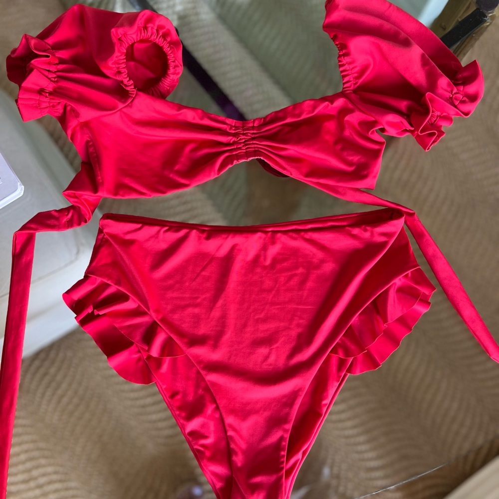 Agua Bendita Ruffled Bikini Set
